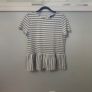 Light gray and dark gray striped shirt